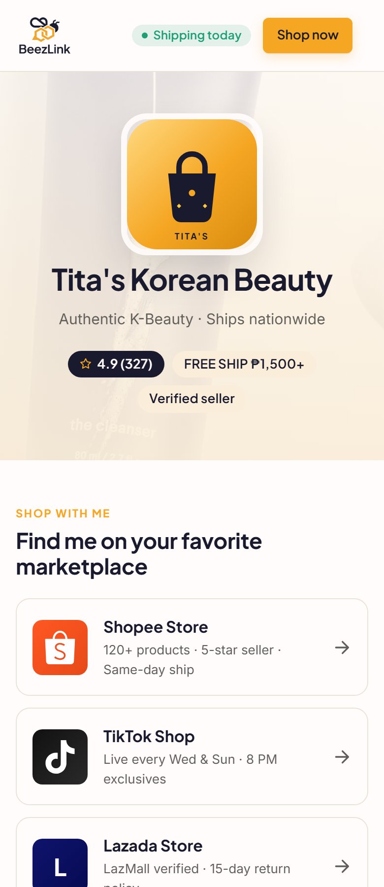 Tita's Korean Beauty template preview